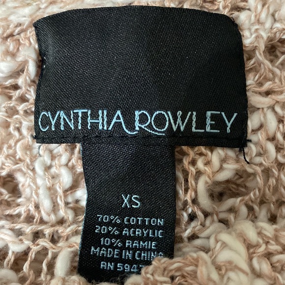 Cynthia Rowley tan/wht quarter sleeves sweater - Size XS - Picture 5 of 9